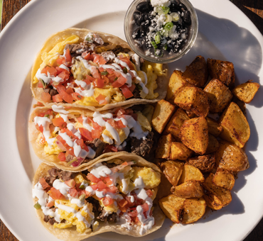 Steak + Egg Breakfast Tacos